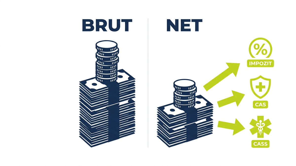 Salariul net vs brut — ce trebuie să știi în România 2026
